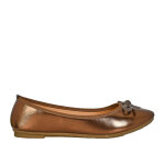 Ballerines femme bronze  n?ud vice versa cuir