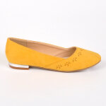 Ballerines femme jaune au talon argent vice versa cuir