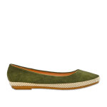 Ballerines femme vert kaki semelle tresse vice versa cuir