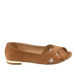 Ballerines ouvertes femme marron vice versa cuir