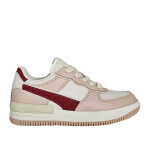 Baskets basses fille rose  fermeture clair street life cuir