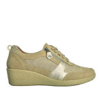 Baskets confort femme beige lady cuir