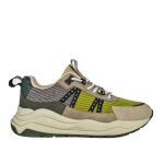 Baskets femme gris et vert style dad shoes street life cuir