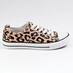 Baskets femme en toile lopard rose street life
