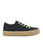 Baskets femme en toile noire semelle corde street life