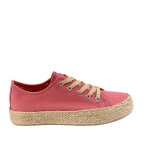 Baskets femme en toile rose semelle corde street life