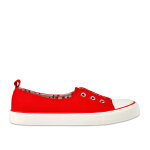Baskets femme en toile rouge street life