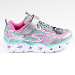 Baskets fille skechers s lights galaxy argent