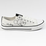 Baskets fille tennis toile mickey blanc