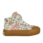 Baskets montantes bb fille beige avec lacets lastiques alma