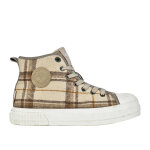 Baskets montantes femme beige motif tartan lee cooper