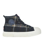 Baskets montantes femme bleu marine motif tartan lee cooper