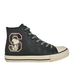 Baskets montantes femme noir lacets fantaisie snoopy