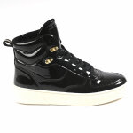 Baskets montantes femme vernis noir street life