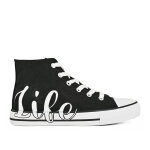 Baskets montantes fille en toile noire street life