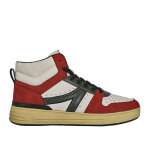 Baskets montantes homme beige et bordeaux street life