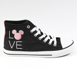 Baskets montantes mickey femme noir
