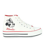Baskets montantes minnie femme blanc