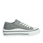 Baskets plateforme femme en toile grise street life