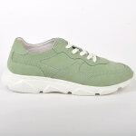 Baskets sneakers femme vert cuir