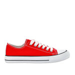Baskets / tennis femme en toile rouge street life