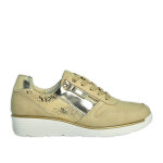 Baskets zippes femme beige effet python lady confort cuir