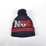 Bonnet enfant avec pompons bleu marine