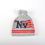 Bonnet enfant avec pompons gris