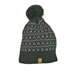 Bonnet  pompon femme noir motif jacquard isotoner