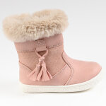 Bottes bb fille avec col fausse fourrure kokin rose