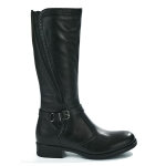 Bottes fille en cuir noir avec boucles loli et laly cuir