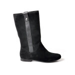 Bottes mi mollet femme en cuir noir tipo alto cuir