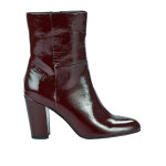 Bottines  talon femme vernis bordeaux mascara