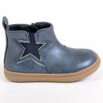 Bottines bb fille motifs toiles kokin bleu marine