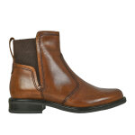Bottines cavalires femme en cuir cognac tipo alto cuir