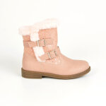 Bottines avec col fausse fourrure girl time rose