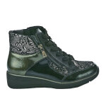 Bottines compenses femme lady confort noir cuir