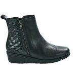 Bottines compenses femme scalina noir cuir