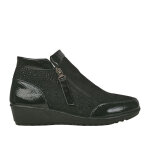 Bottines compenses ultra - lger lady confort noir cuir