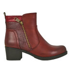 Bottines confort � talons femme rouge bordeaux scalina