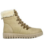 Bottines femme en cuir beige col fausse fourrure scalina cuir