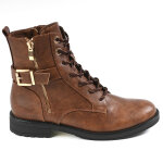 Bottines femme plates vice versa marron