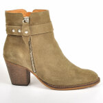 Bottines femme  talons style western tipo alto kaki cuir