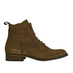 Bottines  lacets ajoures femme en cuir beige tipo alto cuir