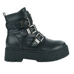 Bottines femme noir style motard vice versa