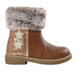 Bottines fille camel avec col fausse fourrure girl time