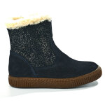 Bottines fille effet paillet tipo alto bleu marine cuir