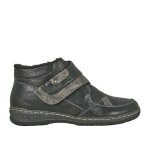 Bottines fourres femme noir  scratch lady confort