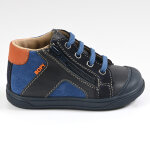 Bottines garon avec zip pratique sur le ct bopy chaussures bleu marine cuir