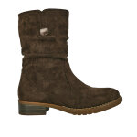 Bottines montantes femme marron talon plat vice versa